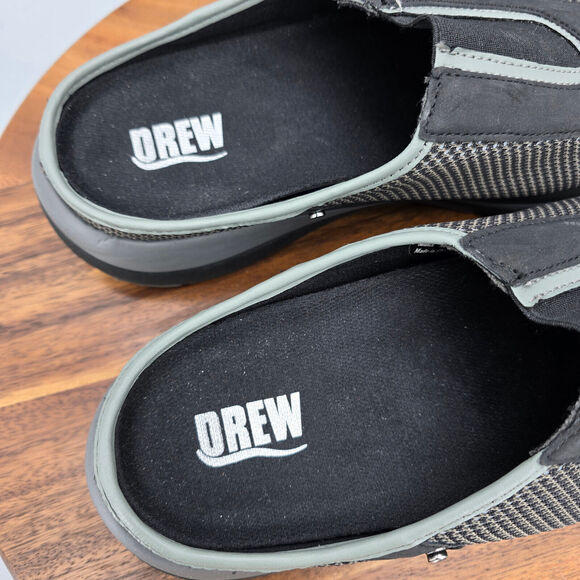 Drew Pursuit Clogs Women's 11 Wide Black Mesh Slip Resist Orthotic Comfort Shoes - Picture 7 of 11